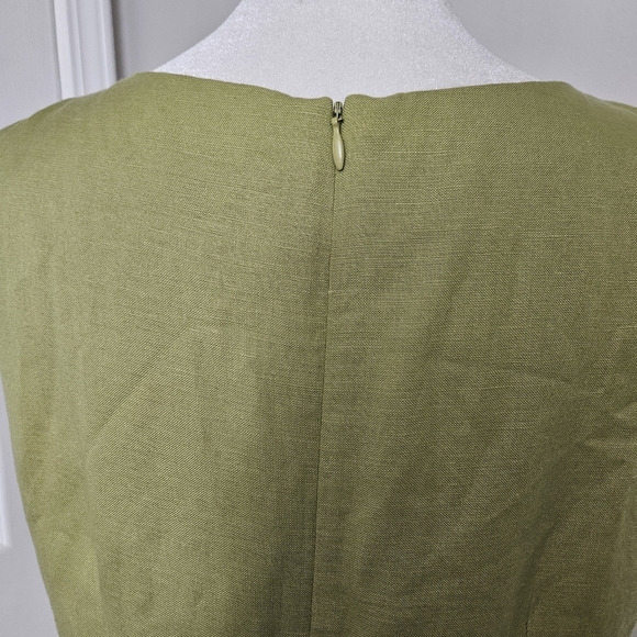 Jessica Howard Petite Vintage Women's Linen Blend Green Maxi Sheath Dress Sz 10P - Picture 6 of 9